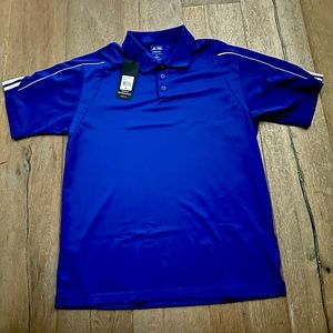 Men’s Adiddas Golf climalite 3 stripe polo M medium A76  MCL STRPCUF P77778